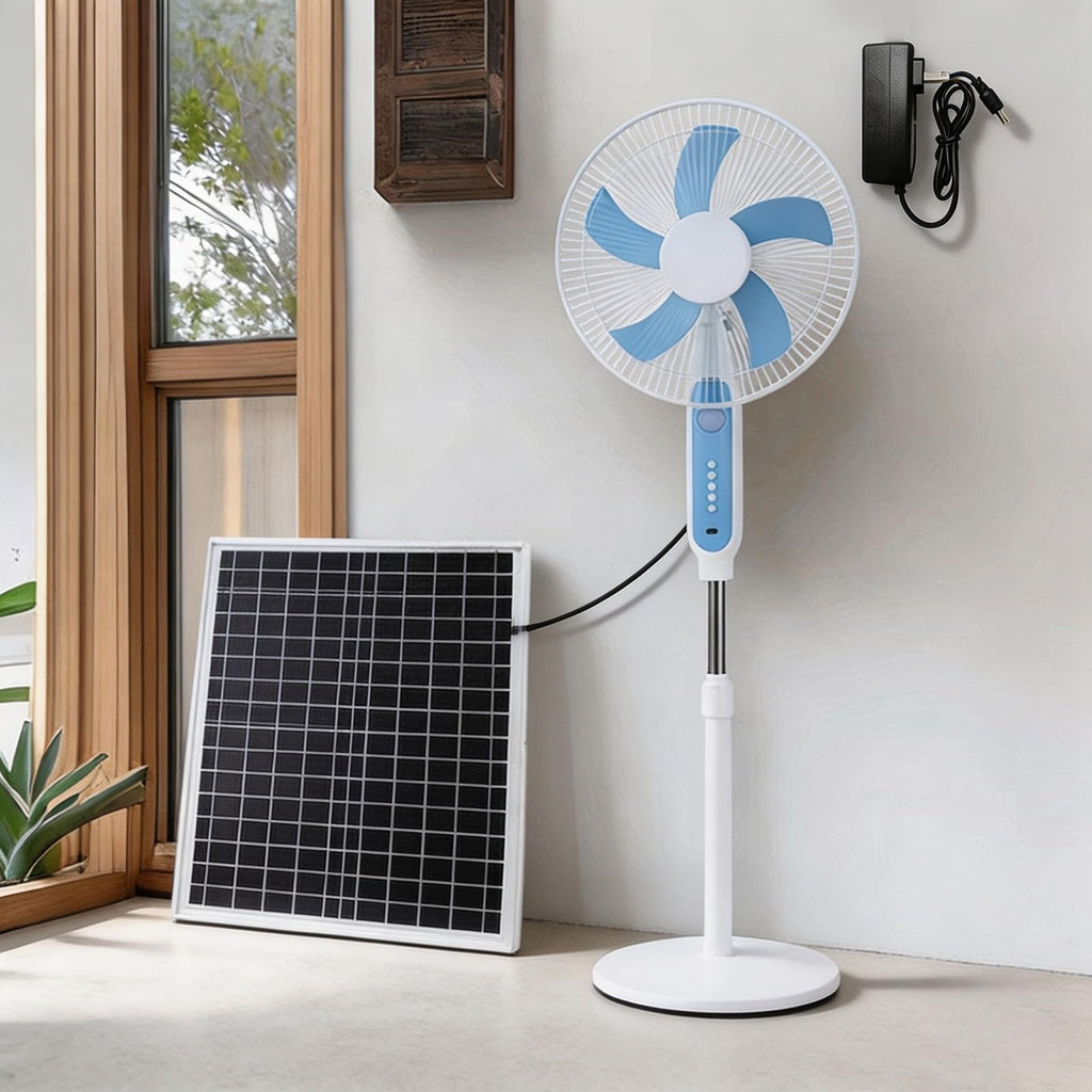 16 Inch Solar Powered Pedestal Fan with Solar Panel F3844