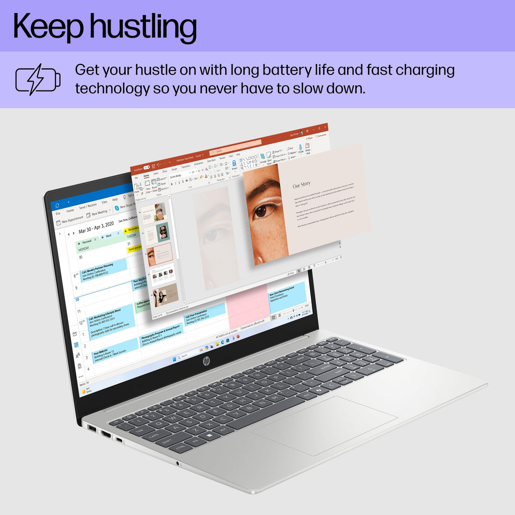 15.6 inch Laptop, AMD Ryzen 7, 8 GB RAM, 512 GB SSD, Natural Silver O516480