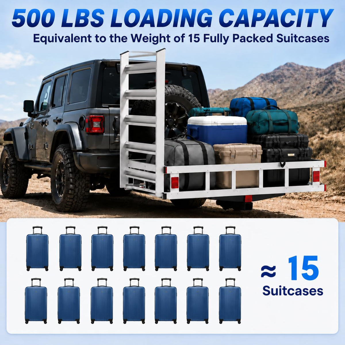50x29.5x9 Inch Aluminum Hitch Cargo Carrier D617687