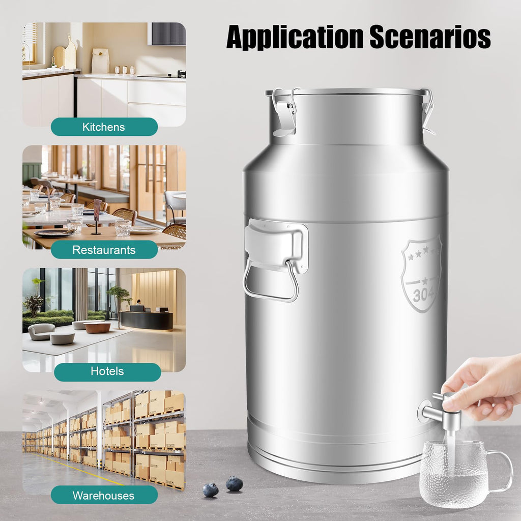 35L Stainless Steel Milk Can with Faucet B160