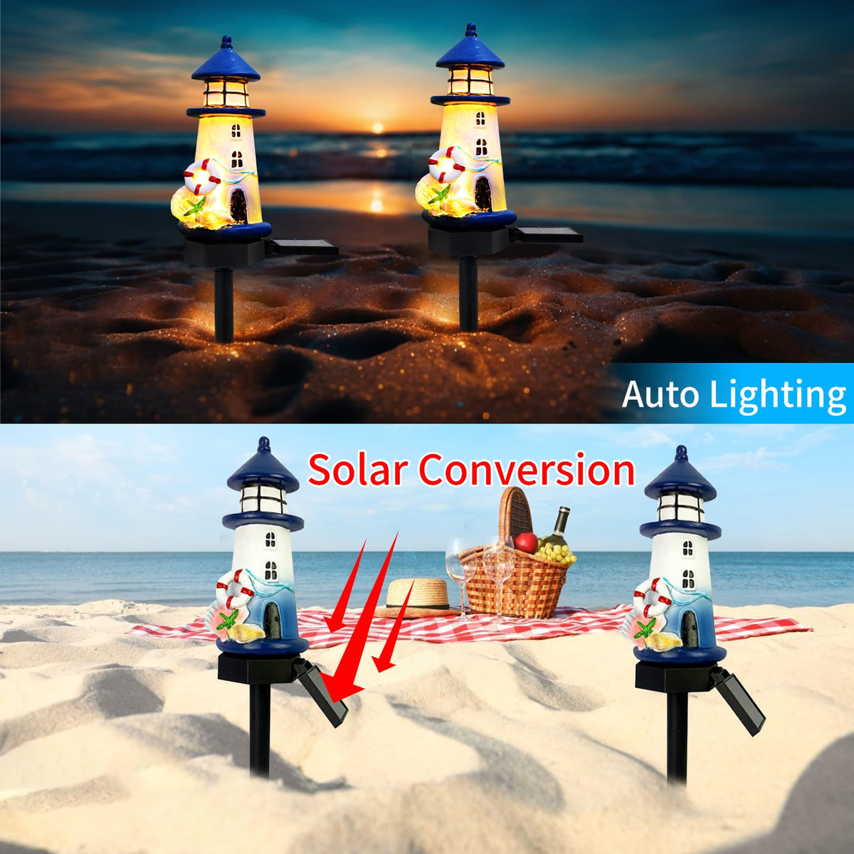 Blue Waterproof Solar Powered Garden Stake Light O1841