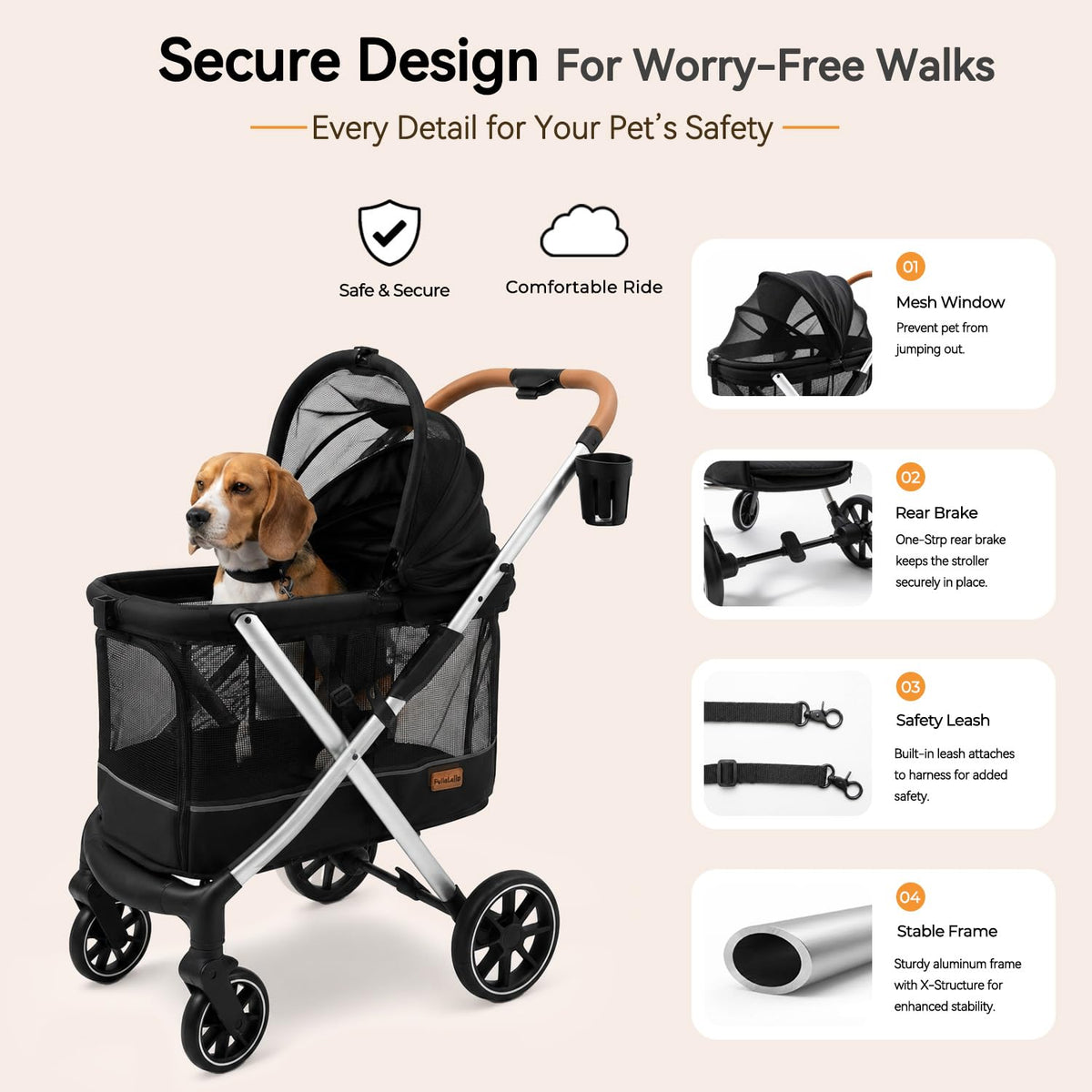 Lightweight Aluminum Dog Stroller U70243