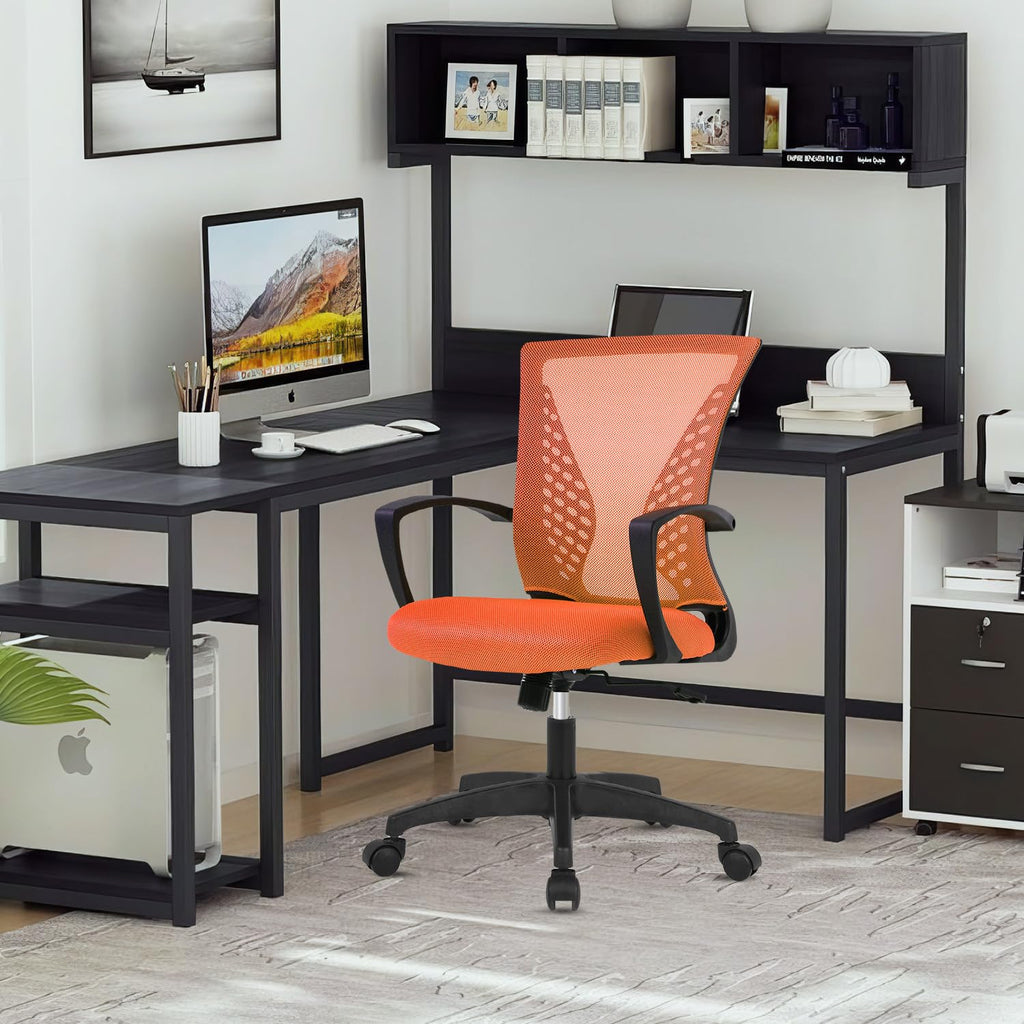 Orange Ergonomic Office Desk Chair with Armrest Q2315