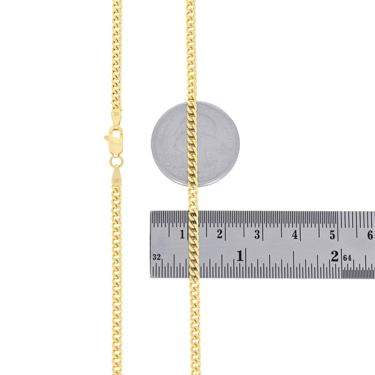14k Yellow Gold Cuban Chain Necklace M79533