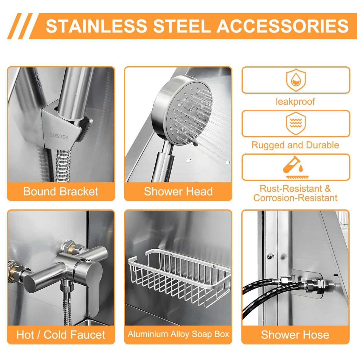 Stainless Steel Dog Washing Station with Stairs W572911