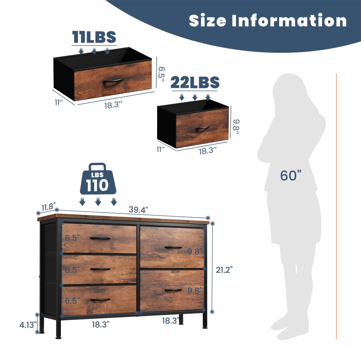 5 Drawer TV Stand O8016