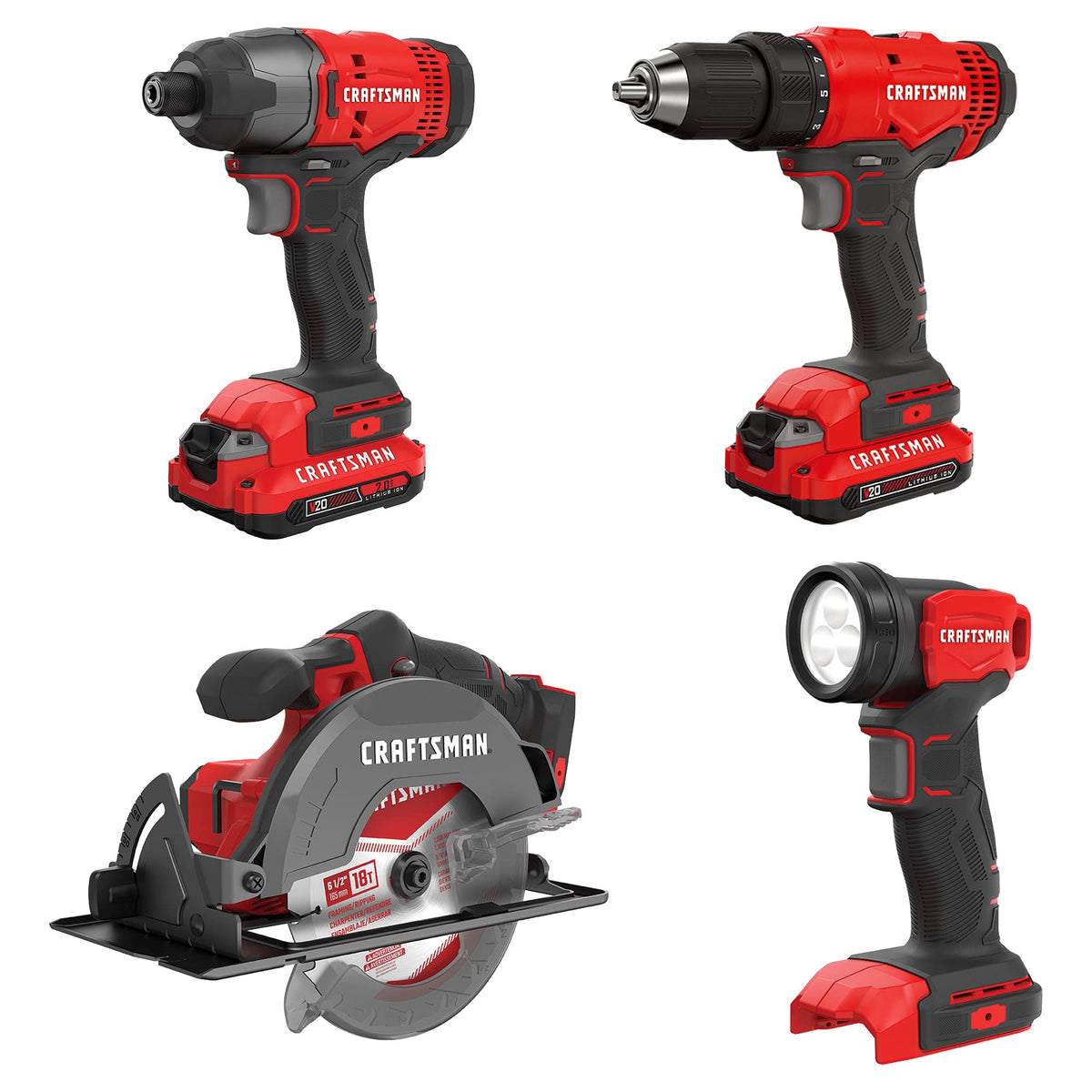 Cordless Power Tool Kit with Circular Saw Impact Driver Drill E16472