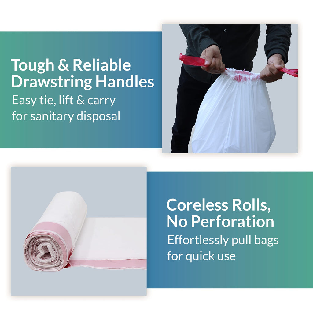6-10 Gallon Drawstring Trash Bags 500 Count D25609