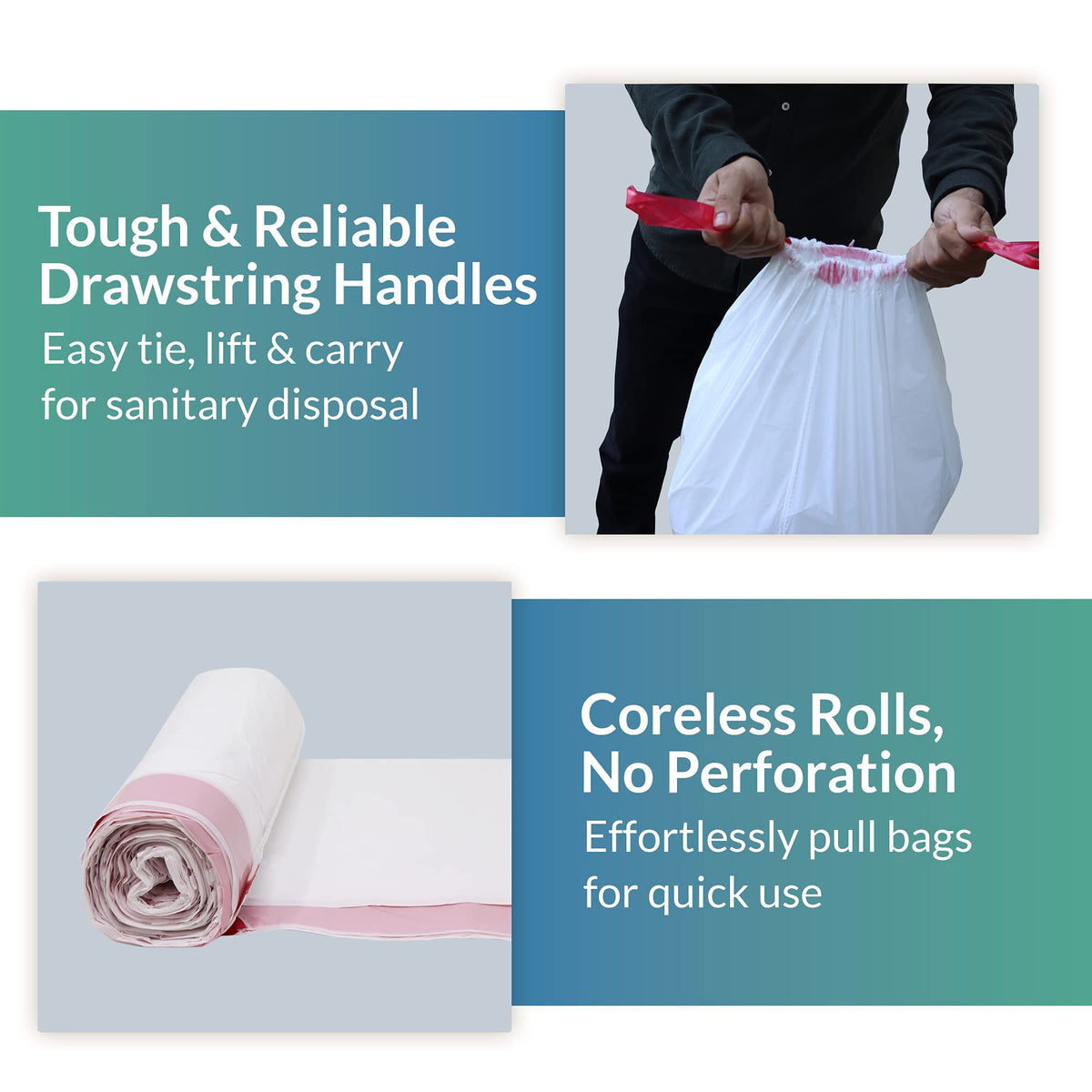 6-10 Gallon Drawstring Trash Bags 500 Count D25609