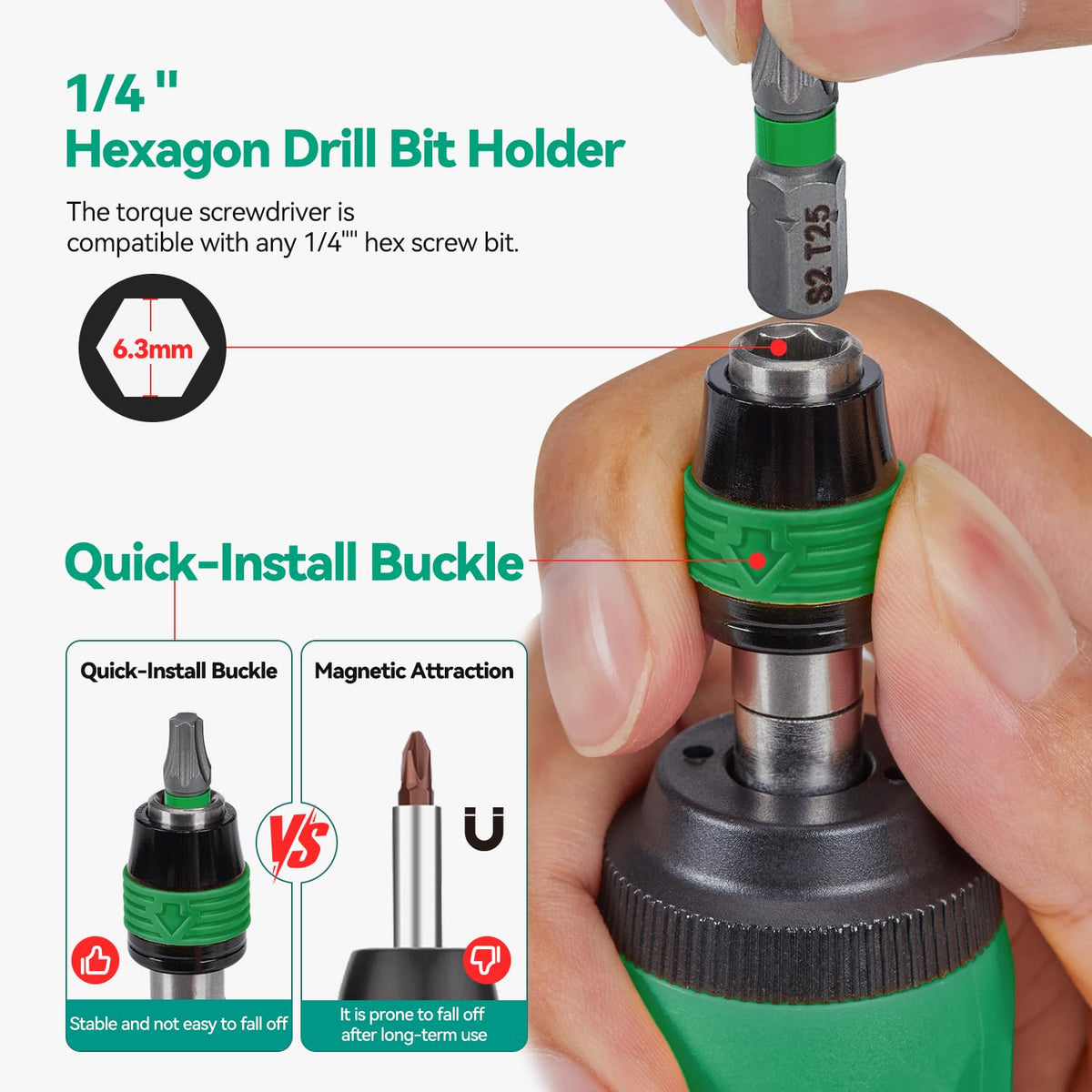 Adjustable Torque Screwdriver Set, 13-Piece 1/4" Hex Quick Release D315498
