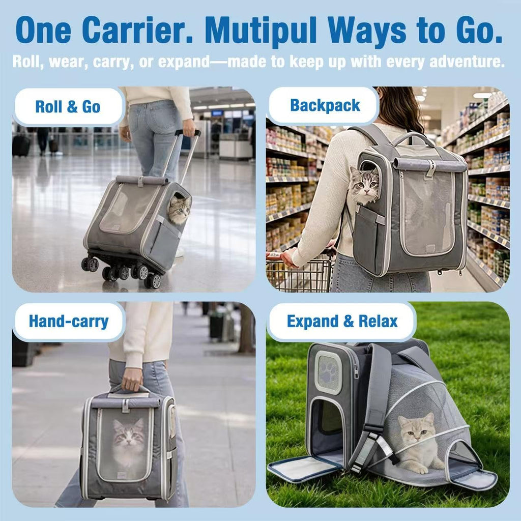 Rolling Pet Carrier Backpack T3566