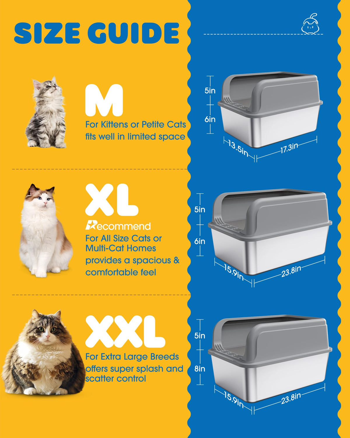 Stainless Steel Cat Litter Box L9588