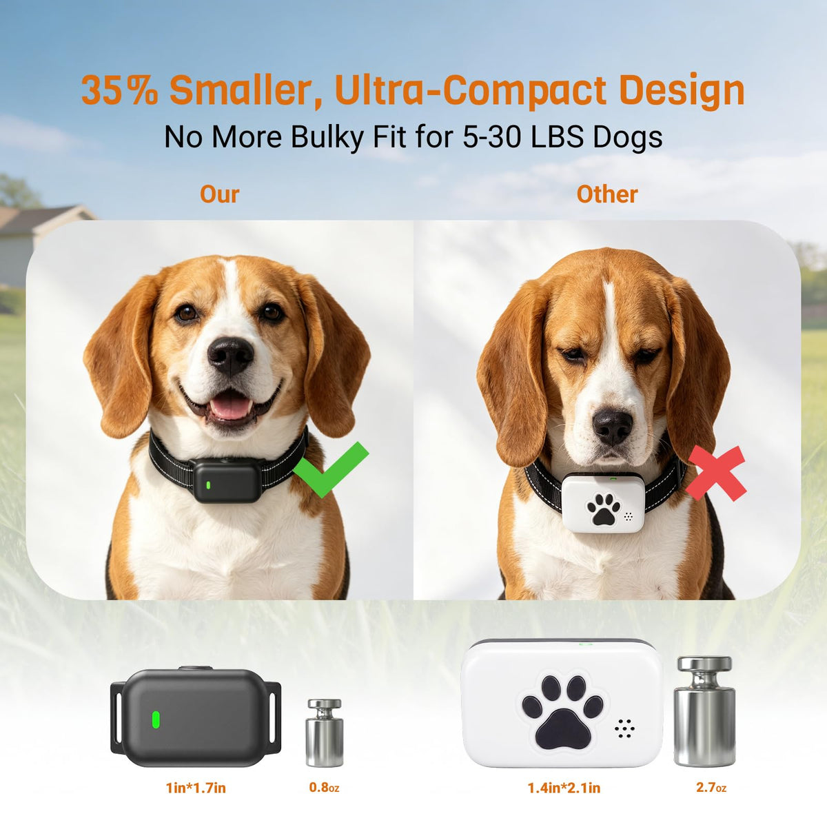Ultra-Small IPX8 Dog Training Collar with Beep & Vibration & Shock K29874