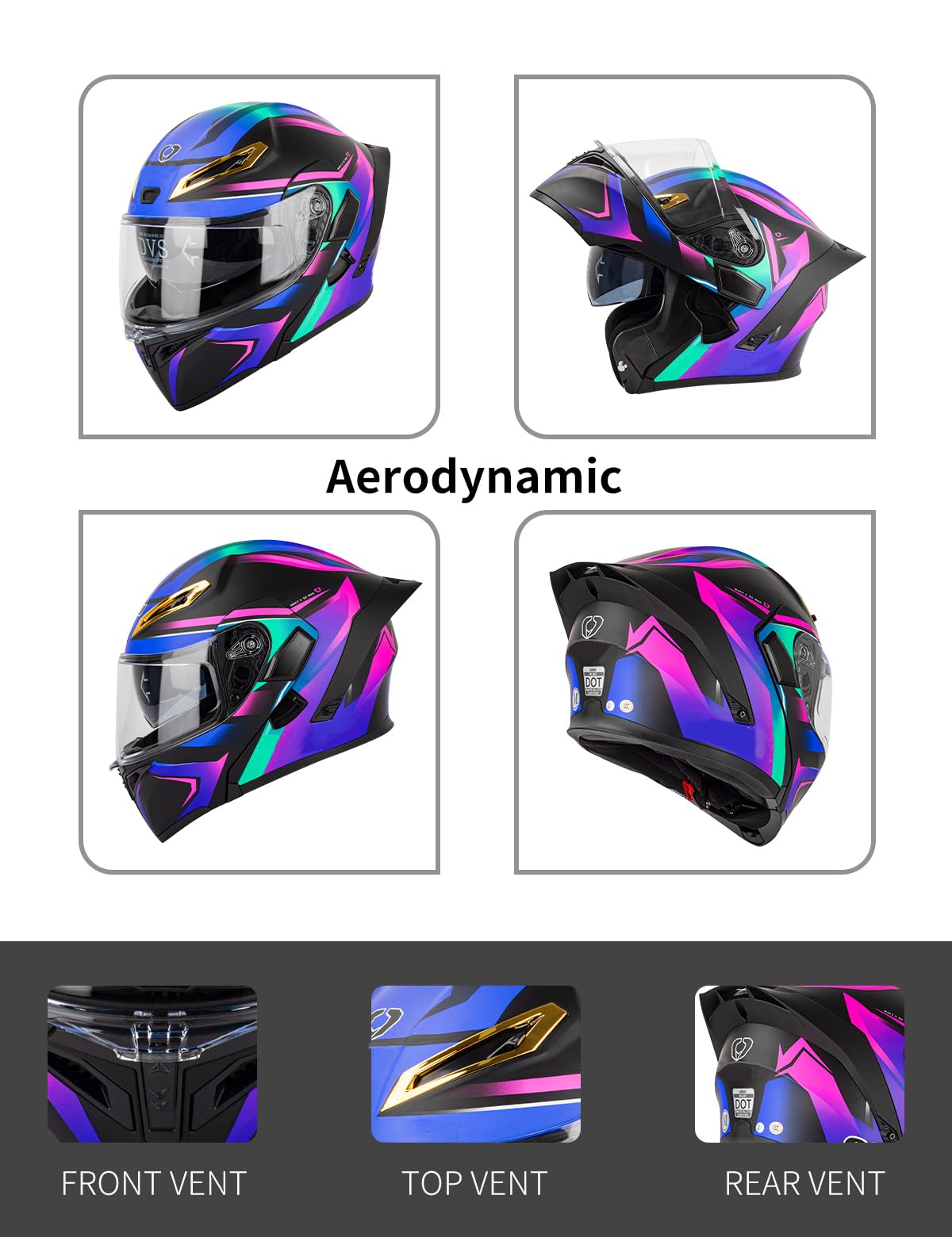 Bluetooth Modular Full-face Motorcycle Helmet S787