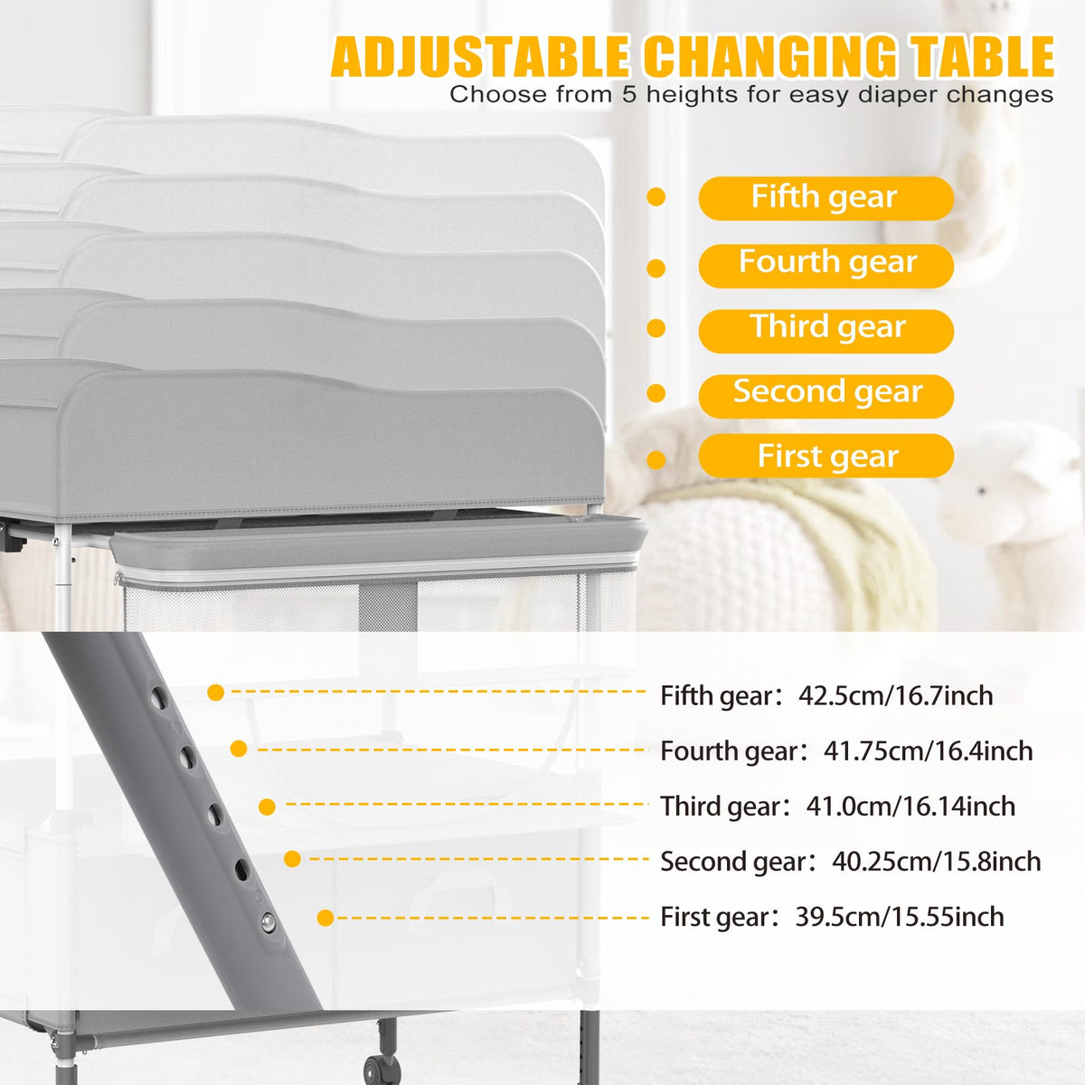 Portable Diaper Changing Station with Drawers P58614