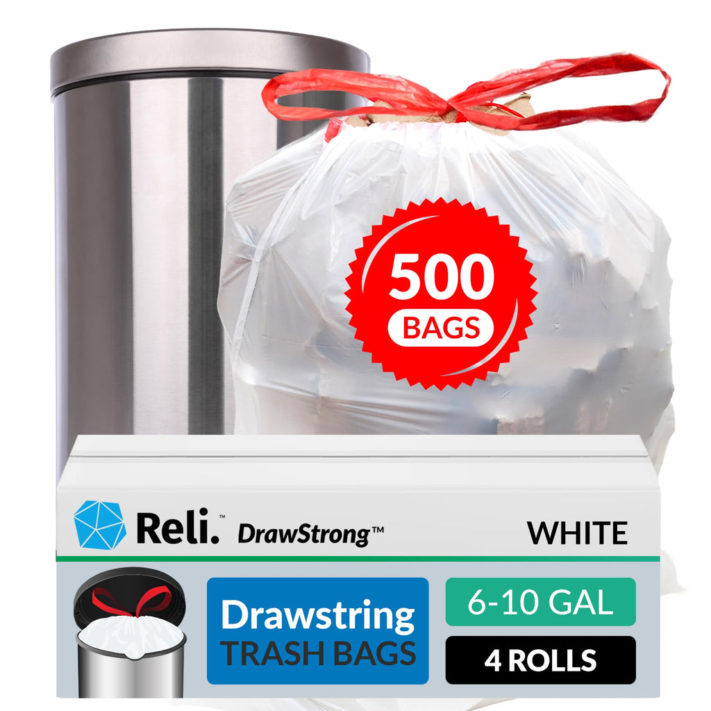 6-10 Gallon Drawstring Trash Bags 500 Count D25609