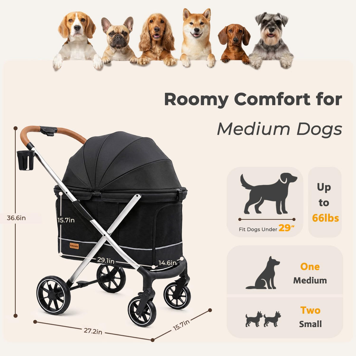 Lightweight Aluminum Dog Stroller U70243