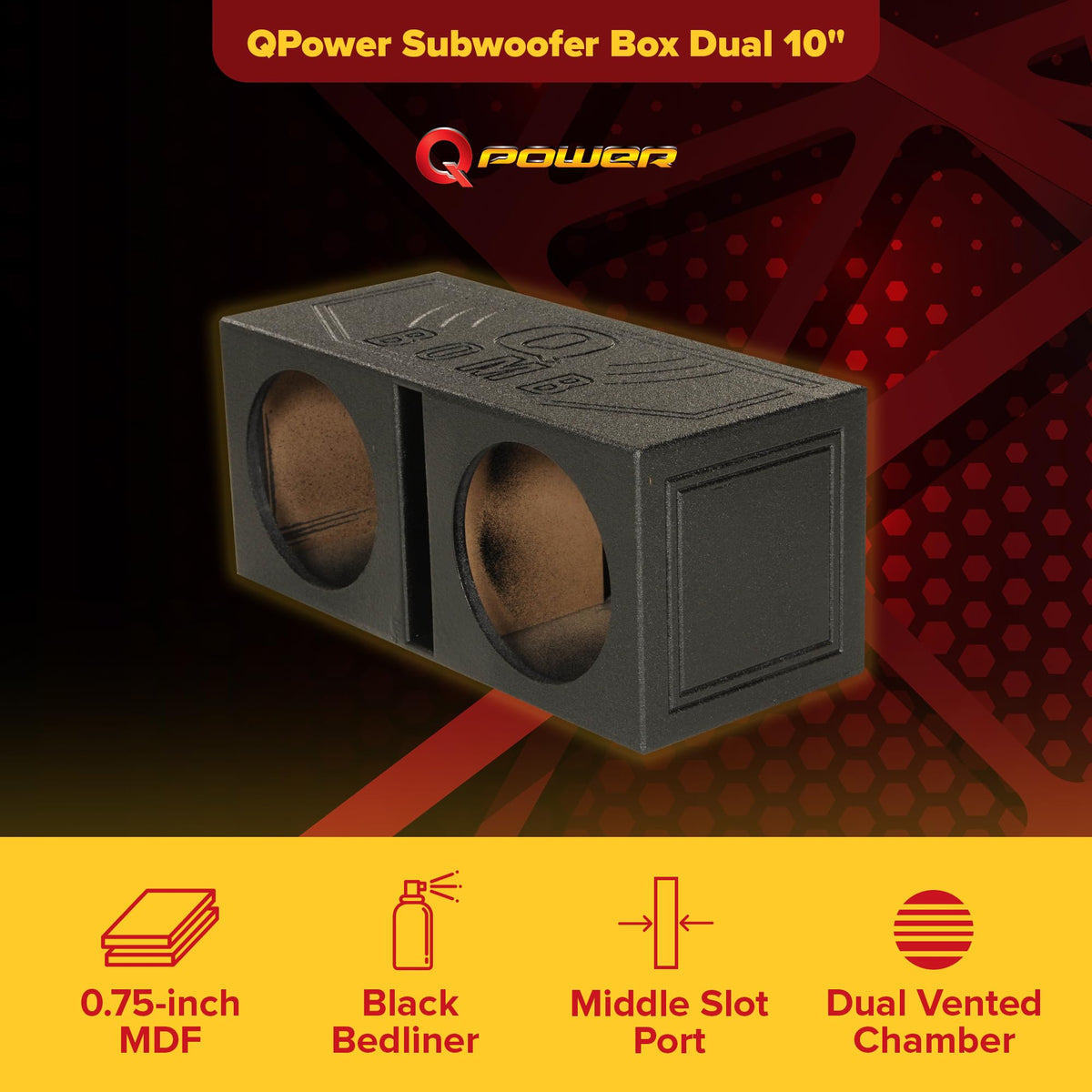 Dual 10 Inch Vented Port Subwoofer Box F21617