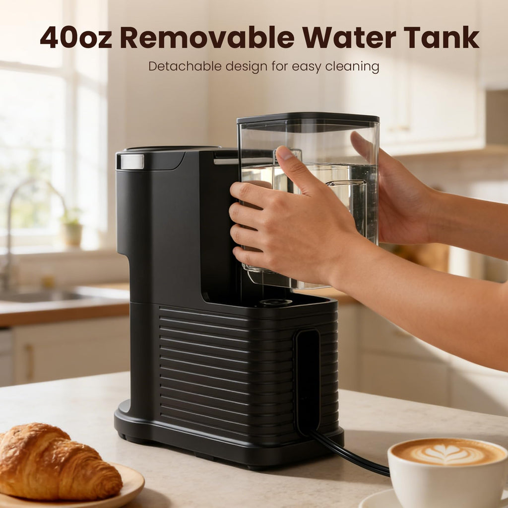2 in 1 Single Serve Coffee Maker, Black Q5867