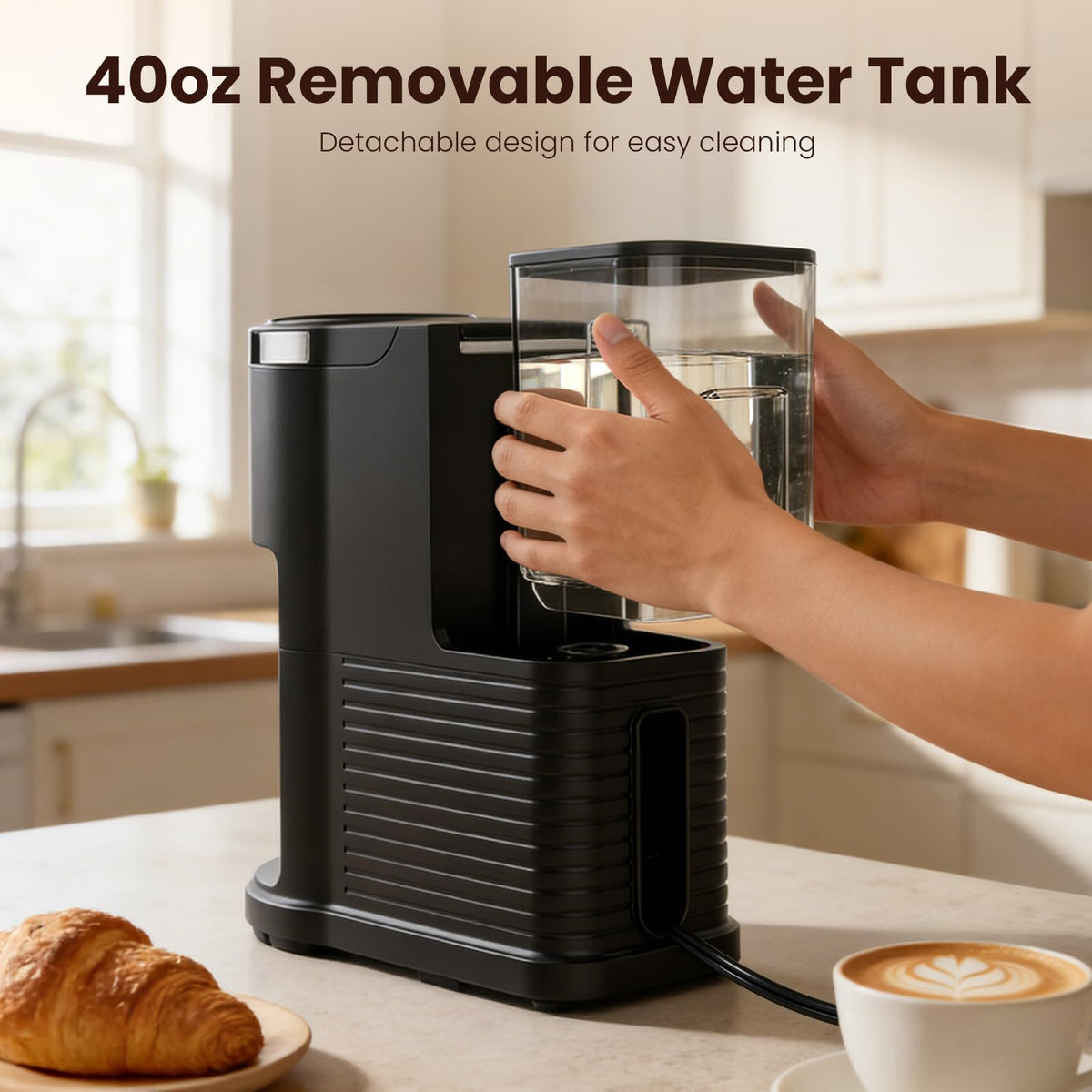 2 in 1 Single Serve Coffee Maker, Black Q5867