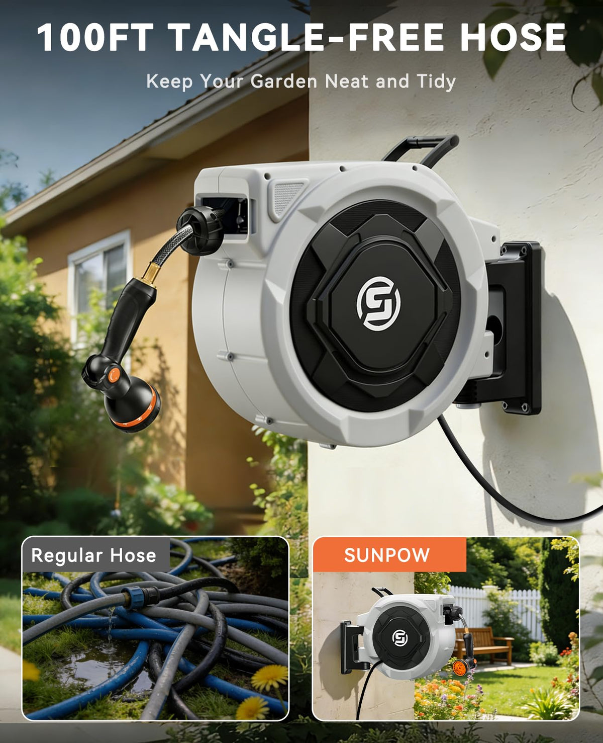 5/8in x 100ft Retractable Garden Hose Reel K50943