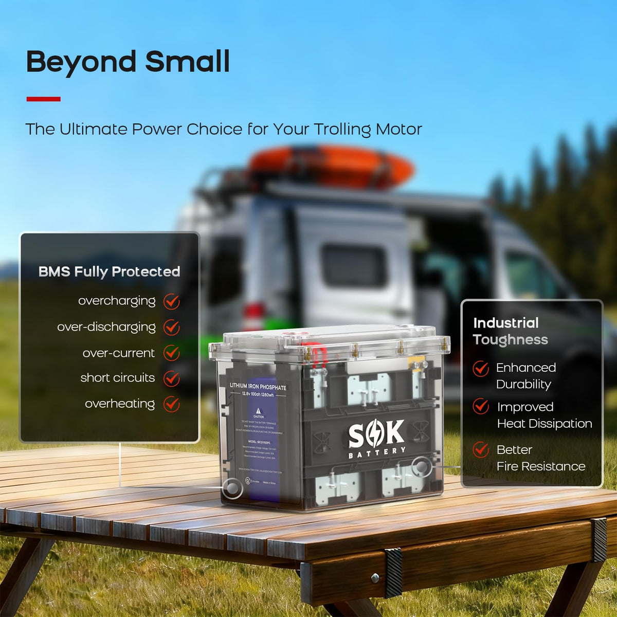 12V 100Ah LiFePO4 Marine Battery BCI Group 24 G209426