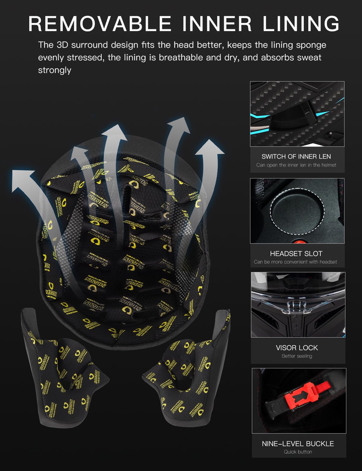 Bluetooth Modular Full-face Motorcycle Helmet S787