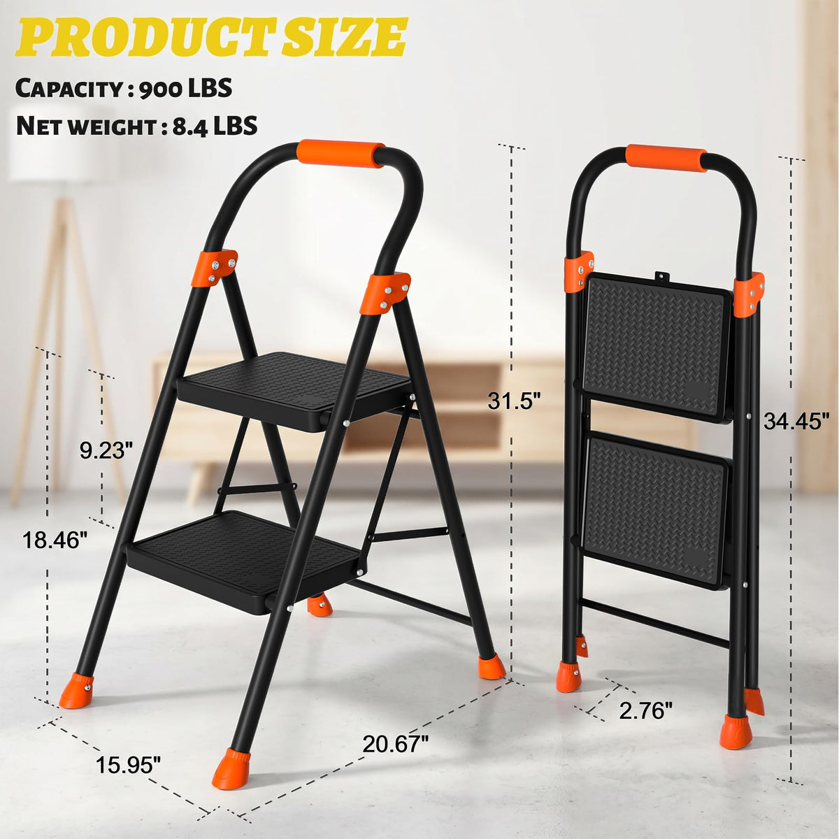 Heavy Duty 2 Step Ladder with Safety Lock F58900