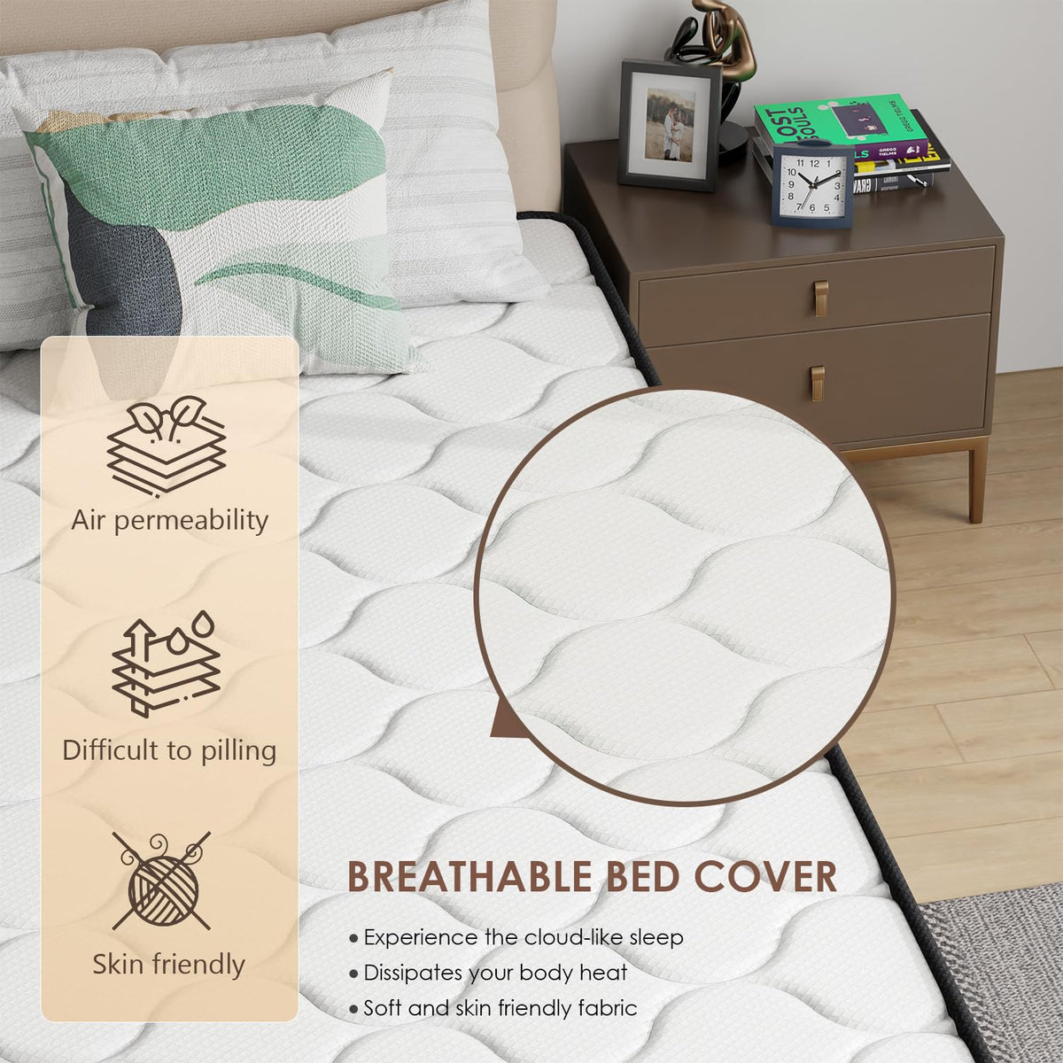 6 Inch Twin Medium Firm Hybrid Mattress G472632