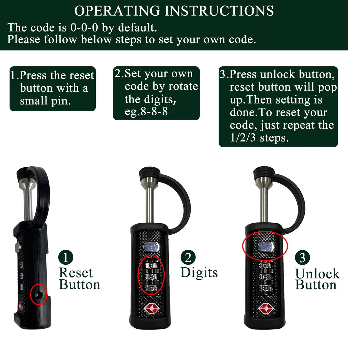 3-Dial Combo Padlock C119293