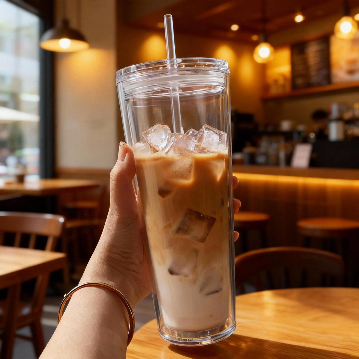 24oz Insulated Tumbler with Lid and Straw D9185