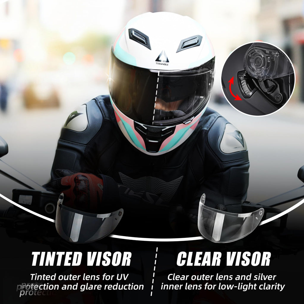 Full Face Motorcycle Helmet Dual Visor Q253468