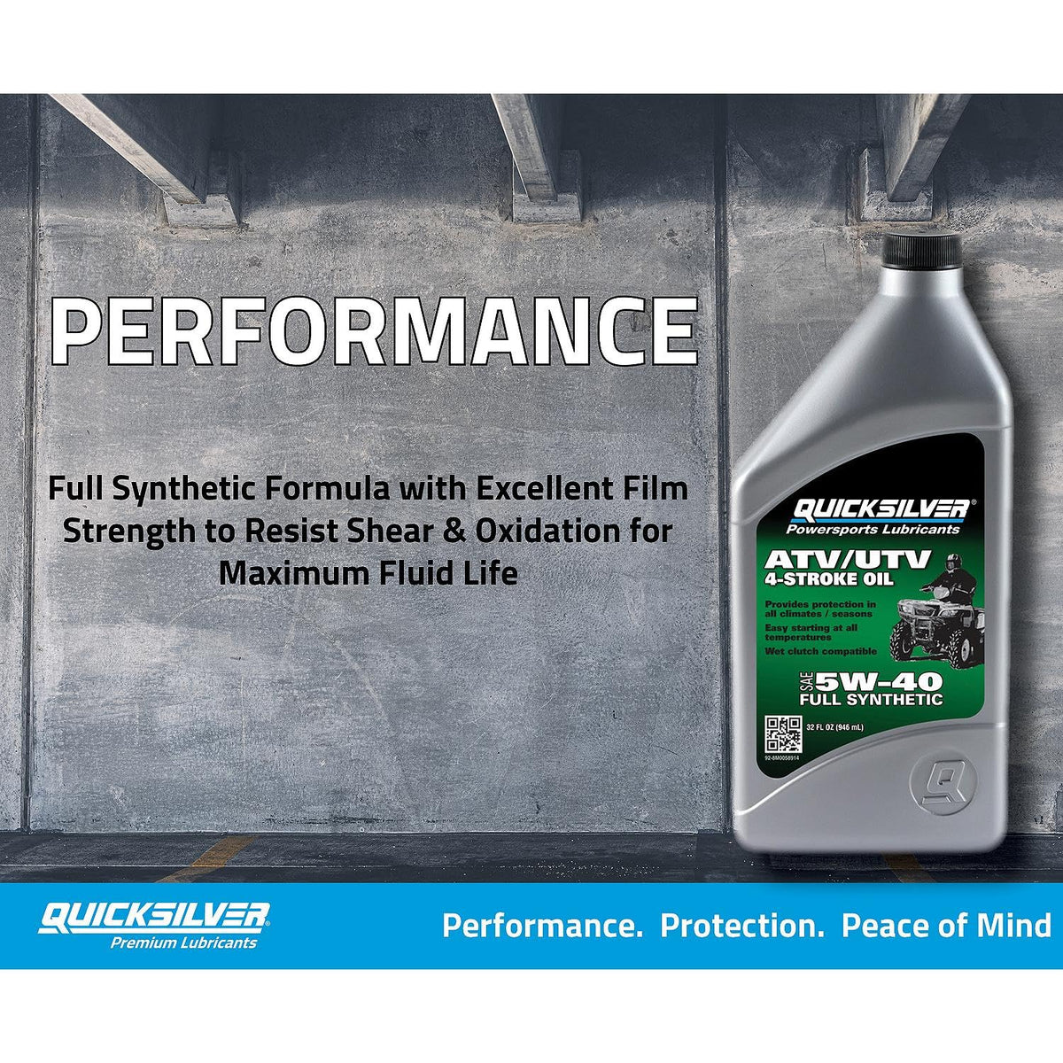 5W-40 Full Synthetic 4-Stroke ATV Engine Oil, 1 Quart O72981