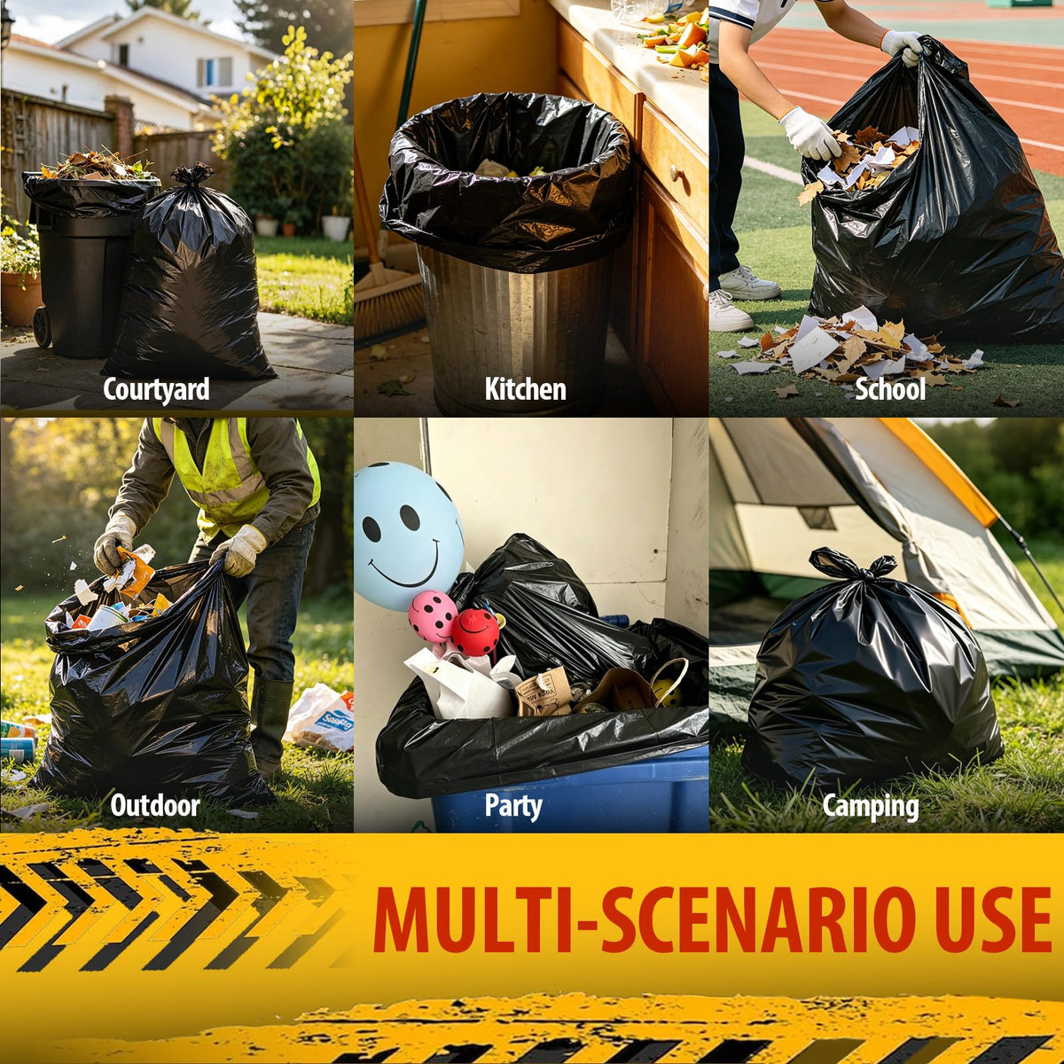 Black 42 Gallon Trash Bags 10 Count R658