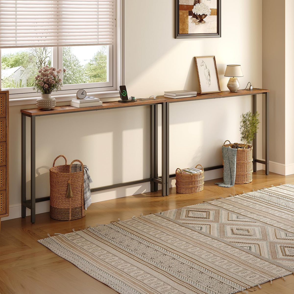47.2" Narrow Console Table with Power Outlet J871