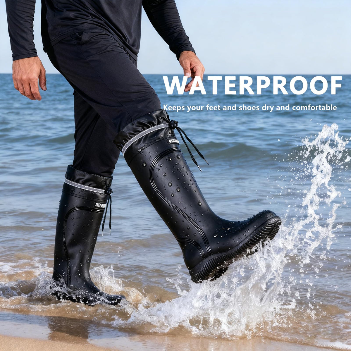 Waterproof Knee High Rubber Rain Boots S261