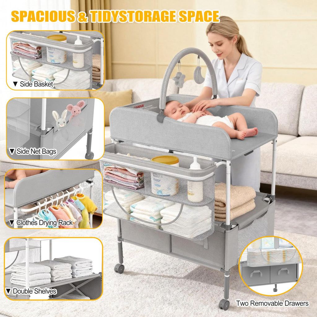 Portable Diaper Changing Station with Drawers P58614