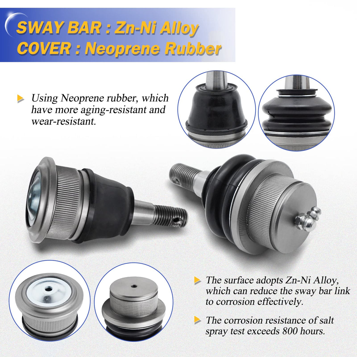 Zinc-Nickel Alloy Front Upper & Lower Ball Joints B3274