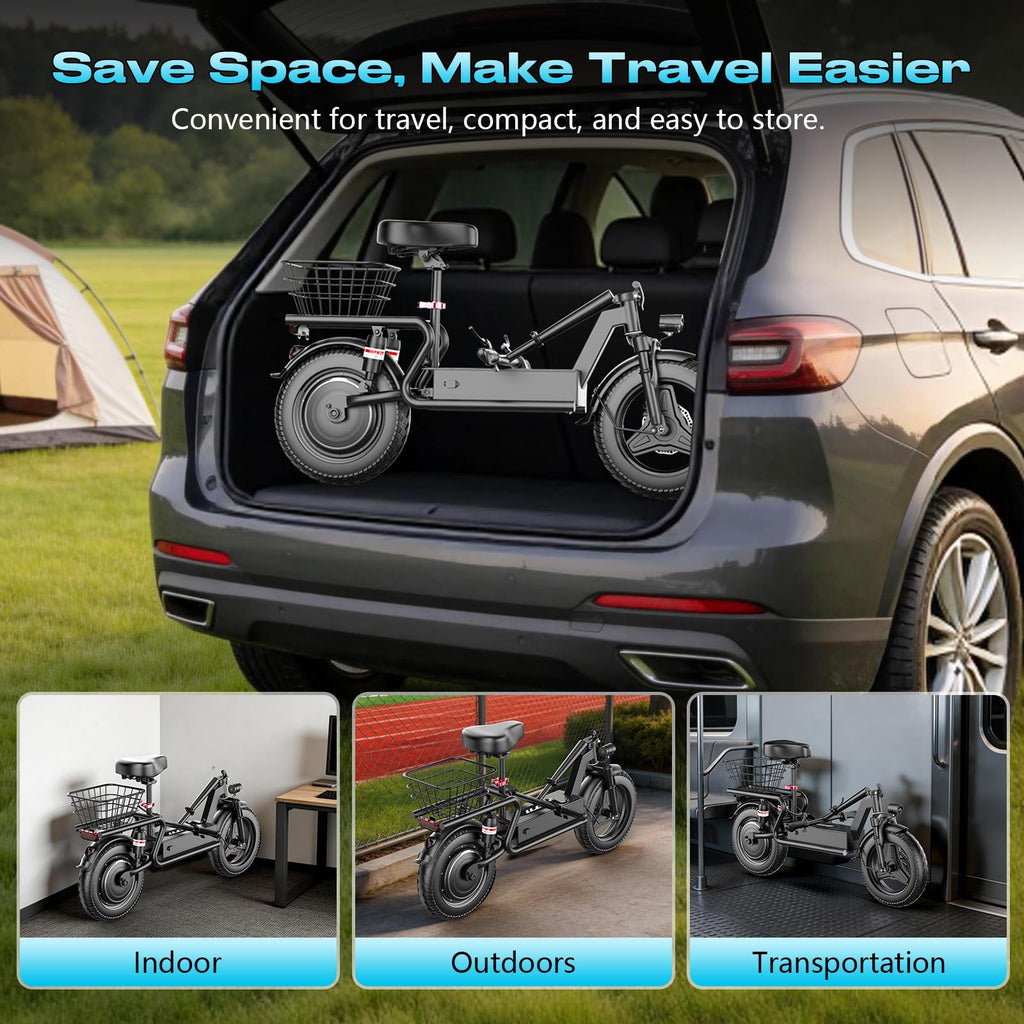 Electric Scooter with Seat, 1000W Peak Motor, 25 MPH, 14" Pneumatic Tires X60705