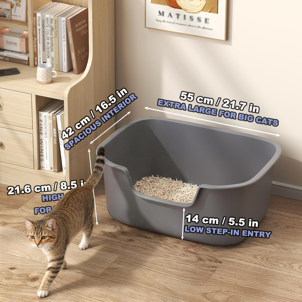 Large High Sides Cat Litter Box R30507