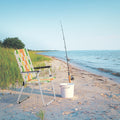 Set of 2 Webbed Folding Beach Chairs Yellow & Green Q94170