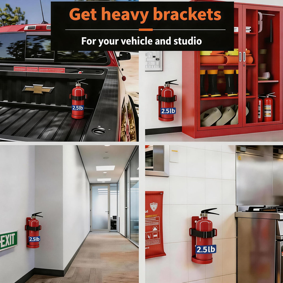 2.5LB Fire Extinguisher Wall Mount Bracket E8073