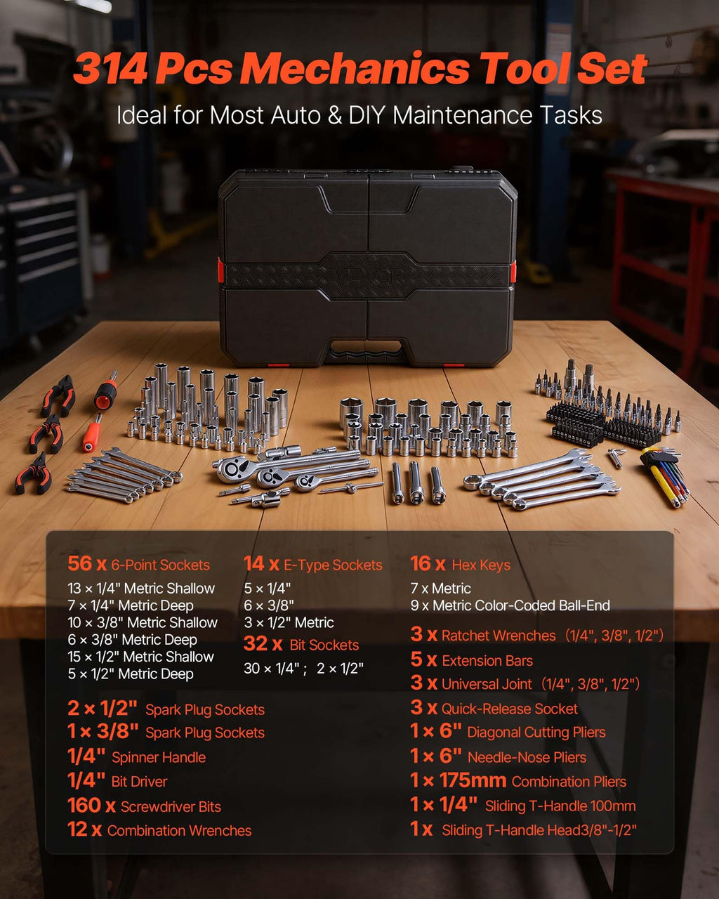314-Piece Mechanic Tool Set with Storage Case K51867