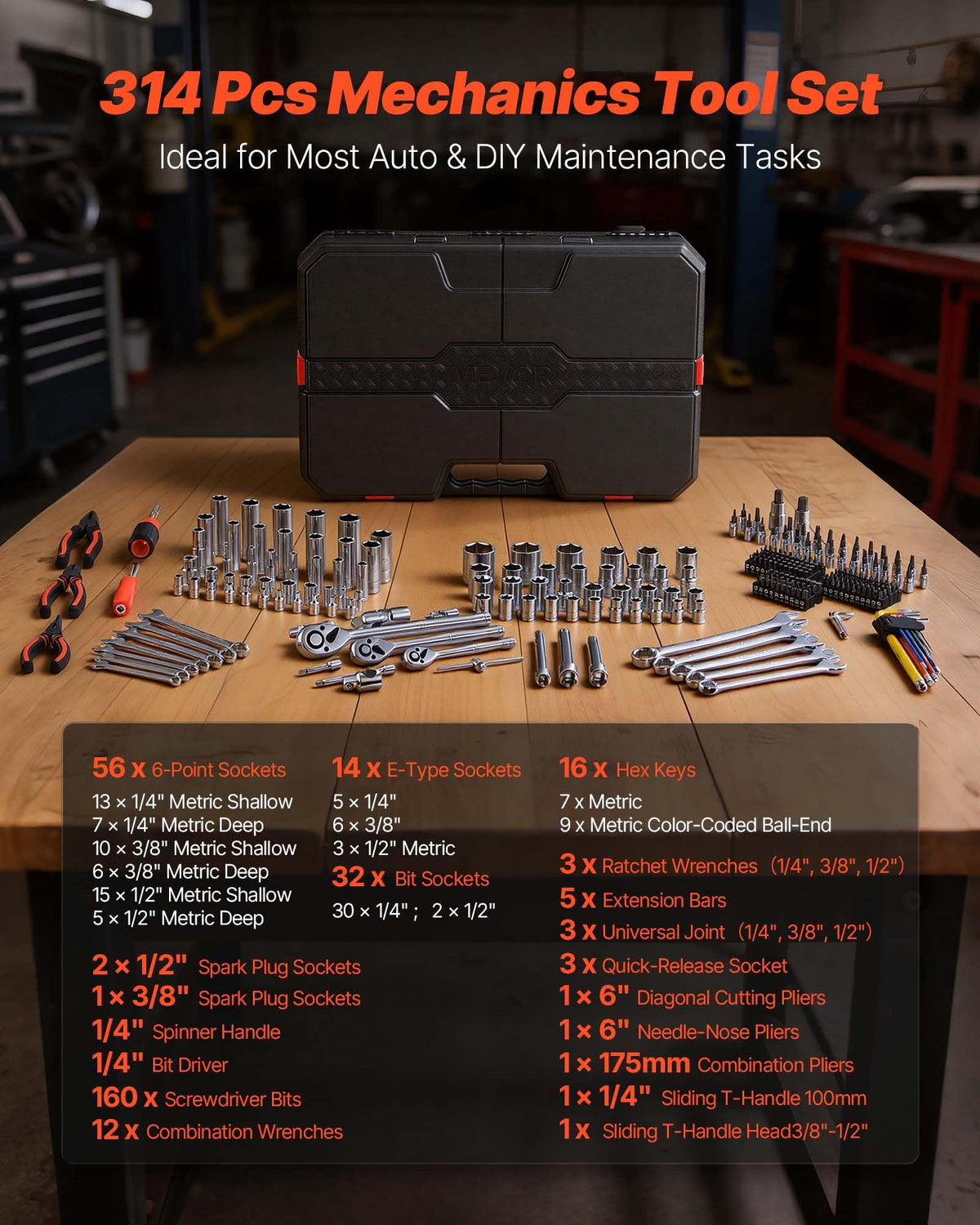 314-Piece Mechanic Tool Set with Storage Case K51867