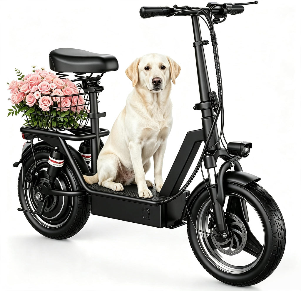 Electric Scooter with Seat, 1000W Peak Motor, 25 MPH, 14" Pneumatic Tires X60705