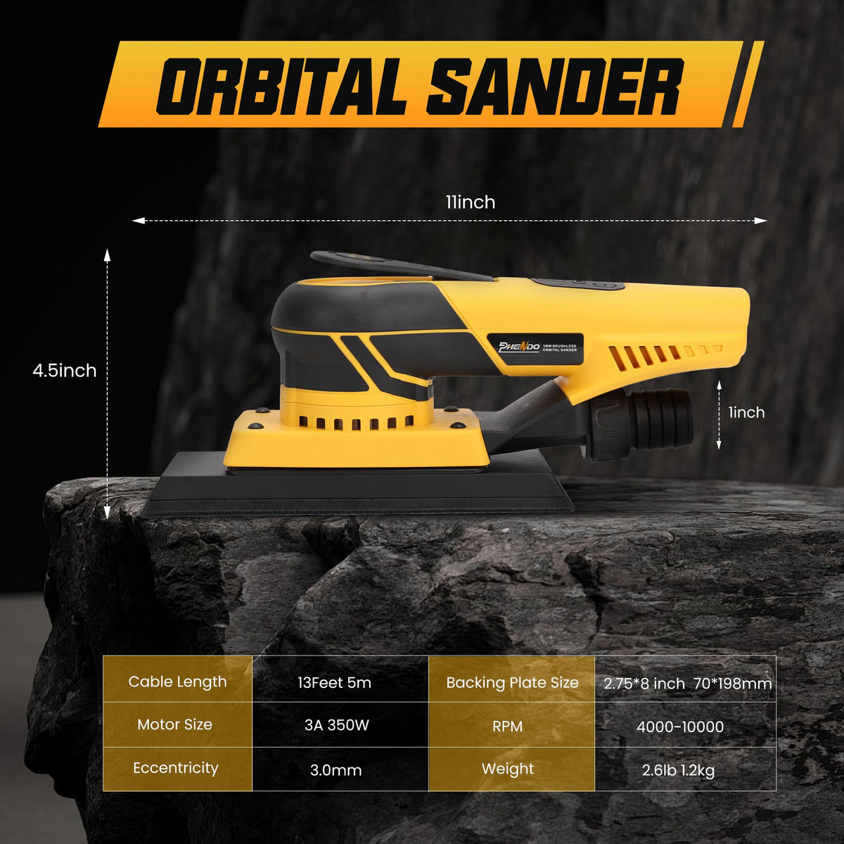 350W 3A Electric Random Orbital Sander V512125