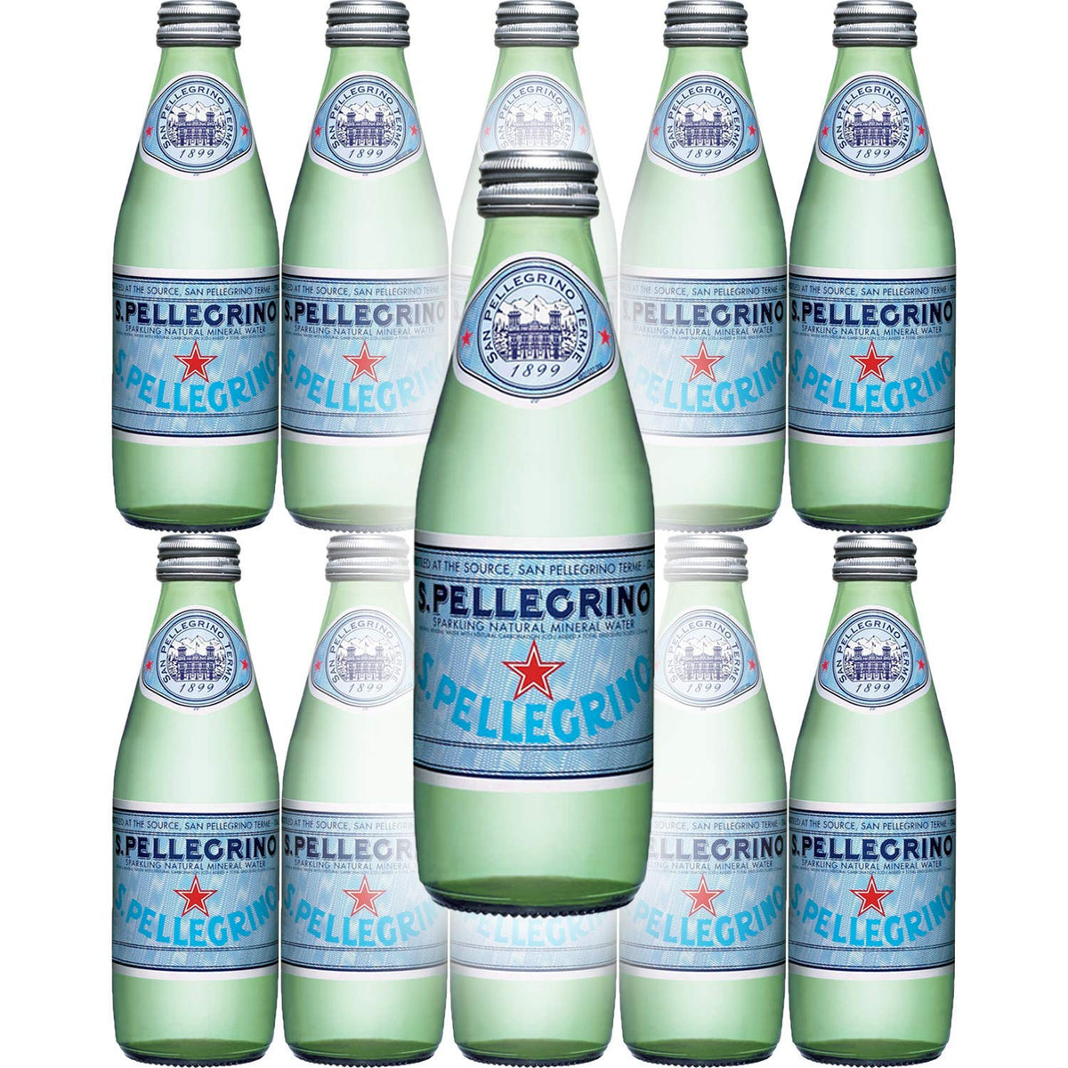 Sparkling Natural Mineral Water 8.45oz Glass Bottle Pack of 10 T9875
