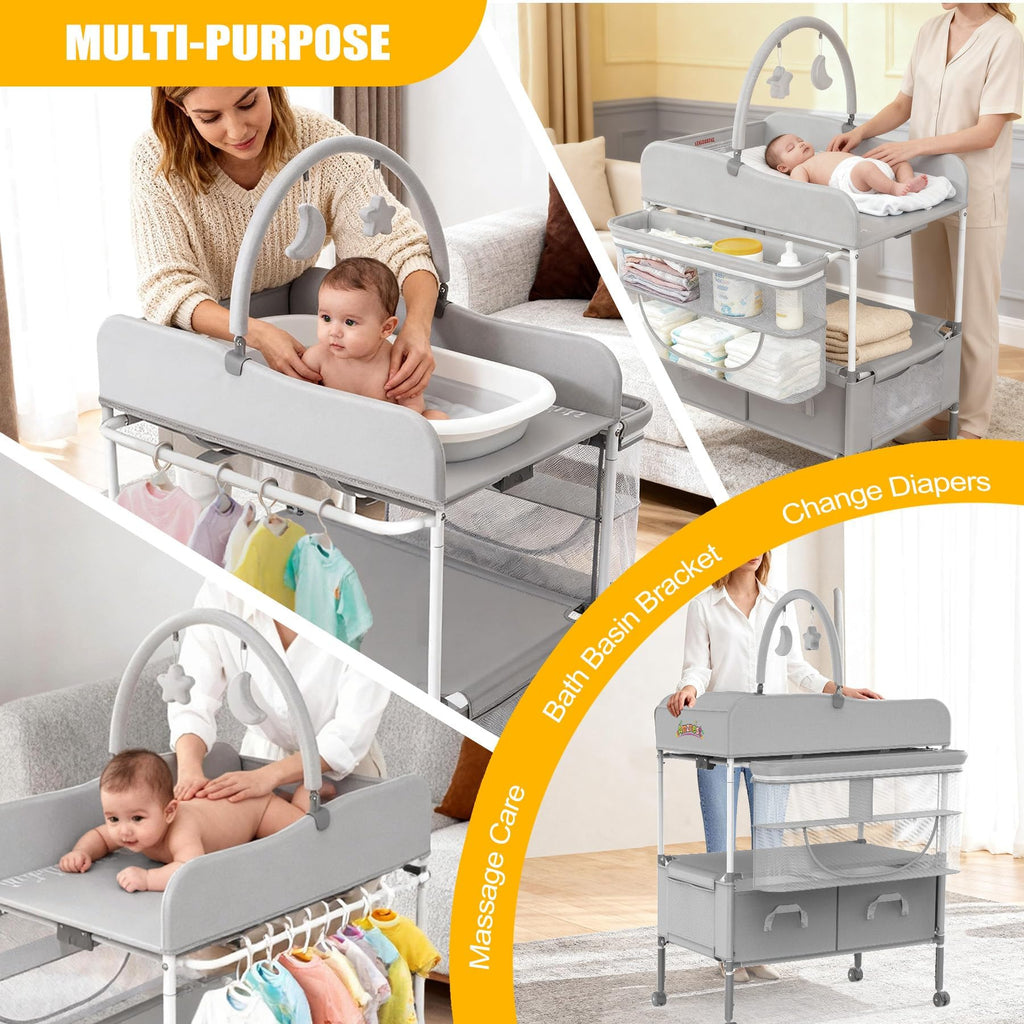 Portable Diaper Changing Station with Drawers P58614