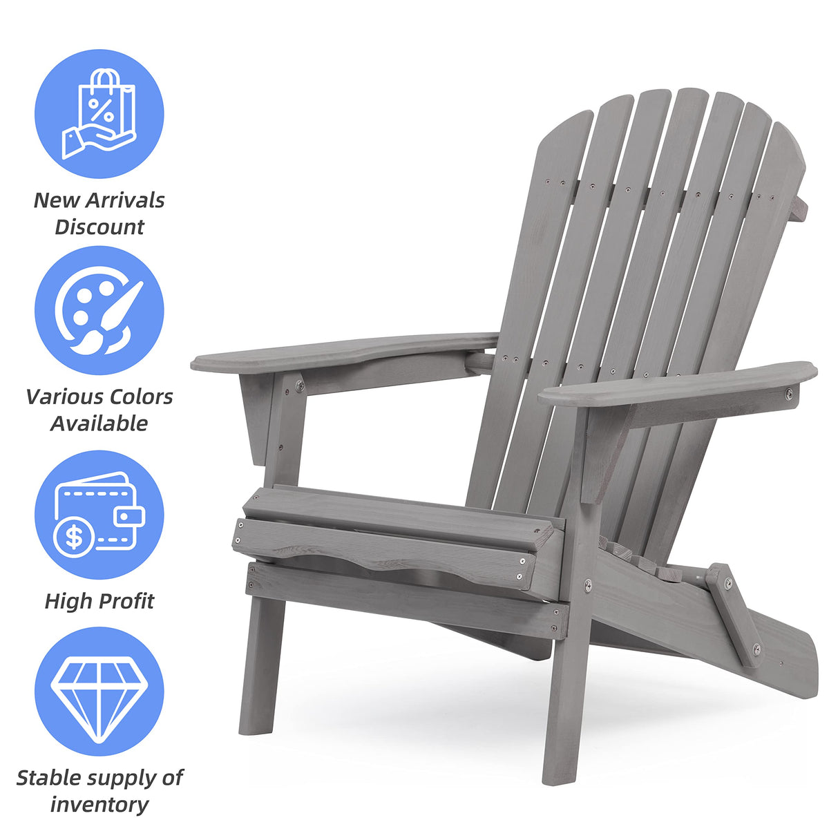 Wood Folding Adirondack Chair Set of 2 Solid Cedar Q88778