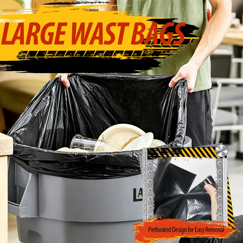 Black 42 Gallon Trash Bags 10 Count R658